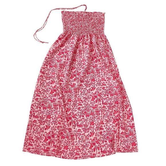 HILL HOUSE Size XL NWT Lucy Dress Strawberry Daiquiri Pink Sherwood Forest Midi - Picture 5 of 11